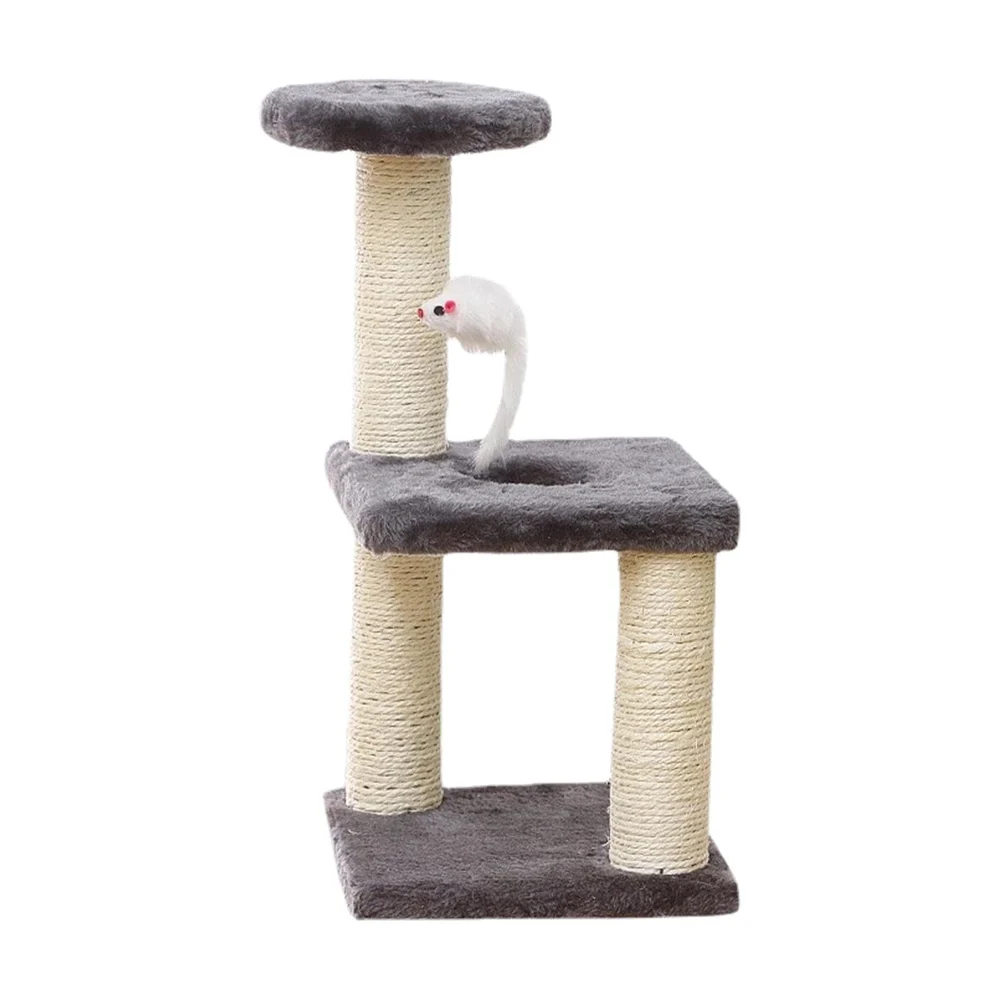 Árbol torre rascador de 2 niveles con cubierta afelpada para gatos, v…