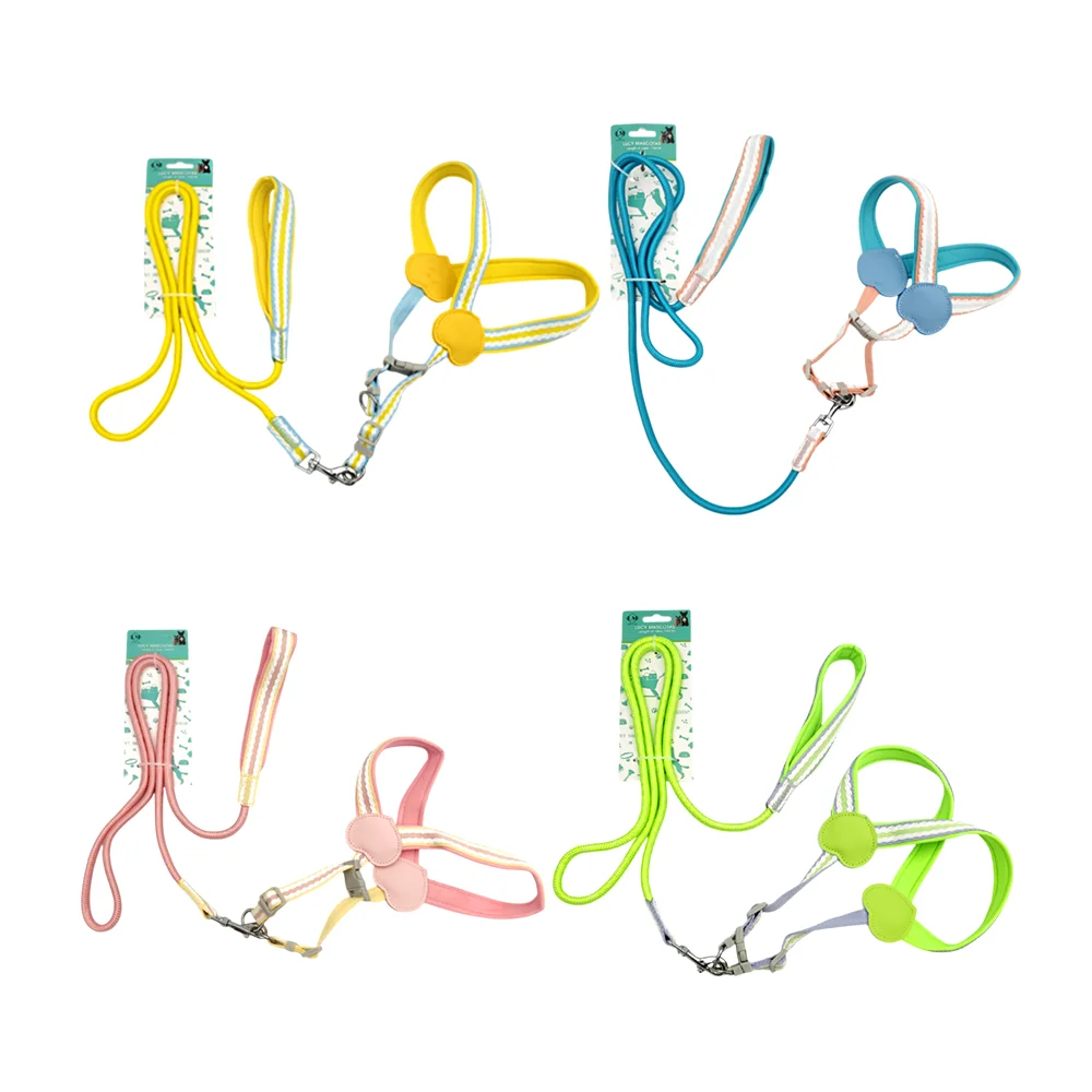Set mediano para mascotas con arnés de tela cosida, figuras de corazo…
