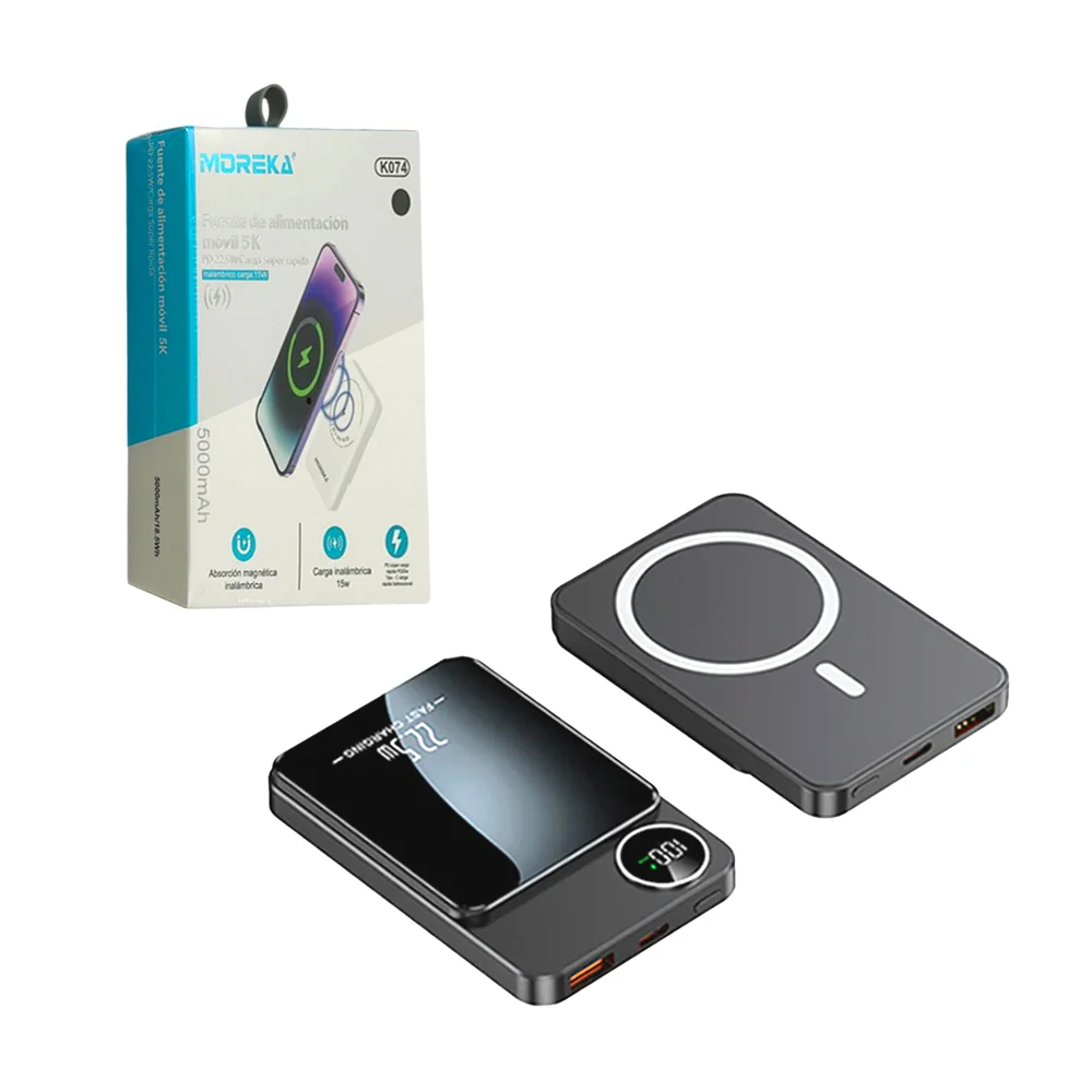 Power bank / batería portátil inalámbrica magnética moreka de carga r…