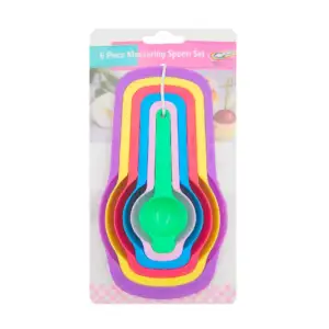 Paquete con 6 cucharas medidoras de plástico, variedad de colores / k…