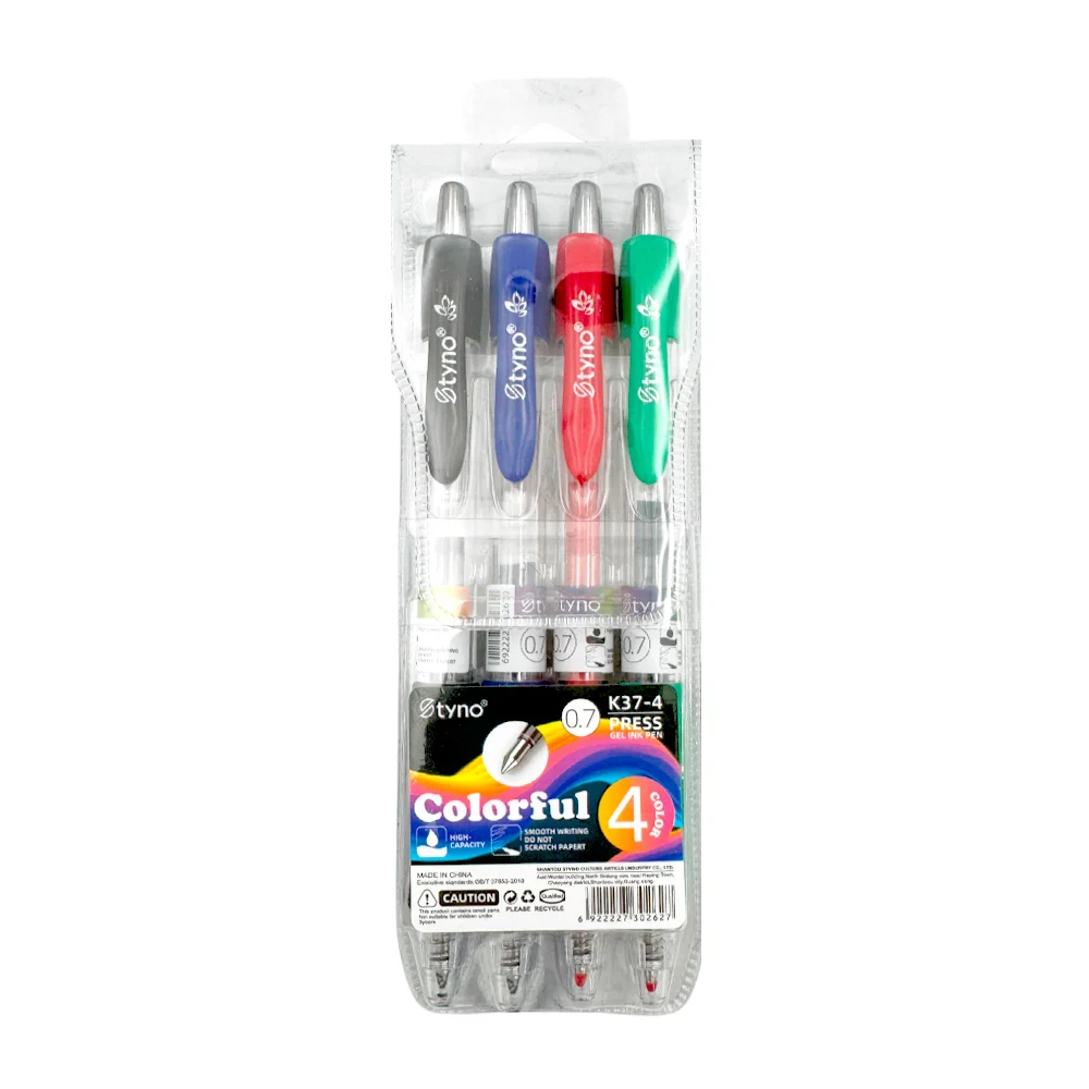 Blíster de papelería con 4 bolígrafos de botón y colgante, variedad d…