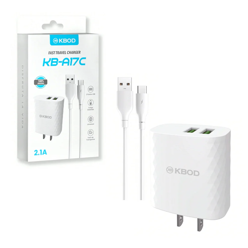 Combo cargador kbod de carga rápida, con cubo cargador de doble entra…