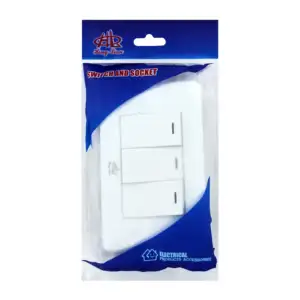 Placa apagador de pared triple en color blanco / 531514