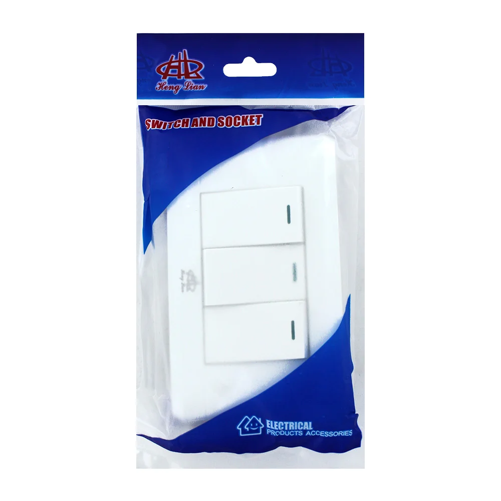 Placa apagador de pared triple en color blanco / 531514