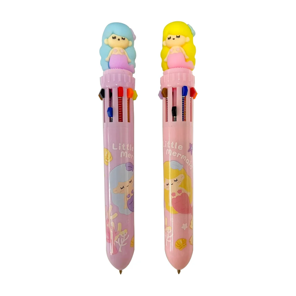 1pza pluma retráctil de 10 colores intercambiables y estampado con fi…