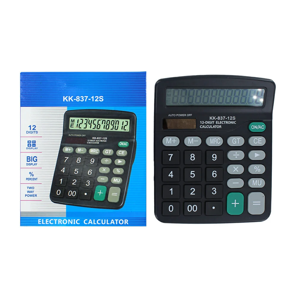 Calculadora electrónica con pantalla digital de 12 dígitos / kk-837-1…