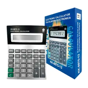 Calculadora electrónica bicolor, grande, con pantalla digital y detal…