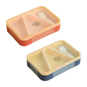Tupper rectangular enjoy con 3 compartimientos y cubierto, variedad d…