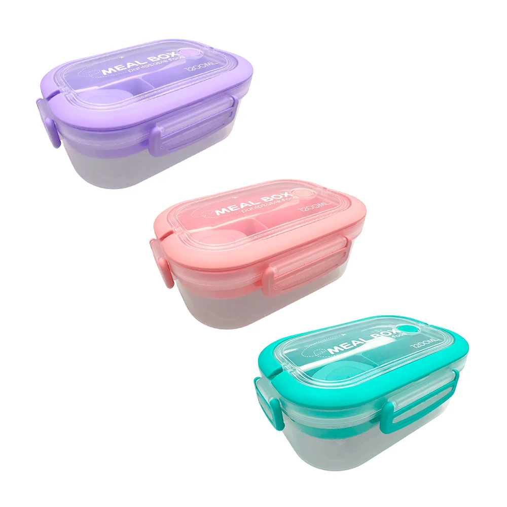 Tupper rectangular meal box con 4 compartimientos, mini recipiente, c…