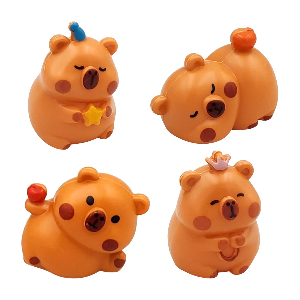 Paquete con 4 mini figuras de plástico con diseño de capibaras / kpbl…