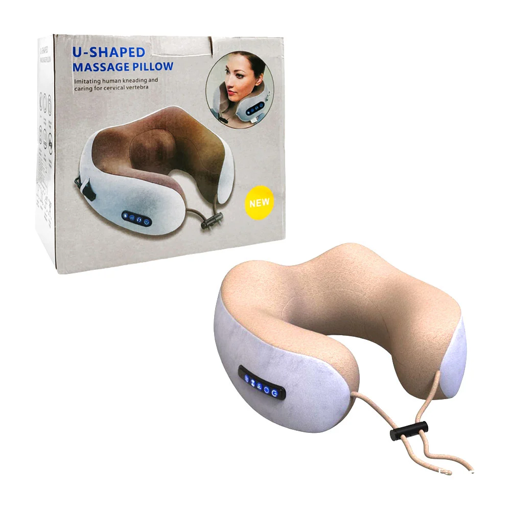 Almohada masajeadora bicolor de viaje para el cuello, con dos modos, …