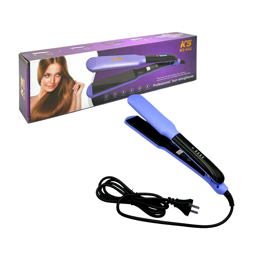 Plancha alisadora ks con 4 niveles de temperatura para el cabello, va…