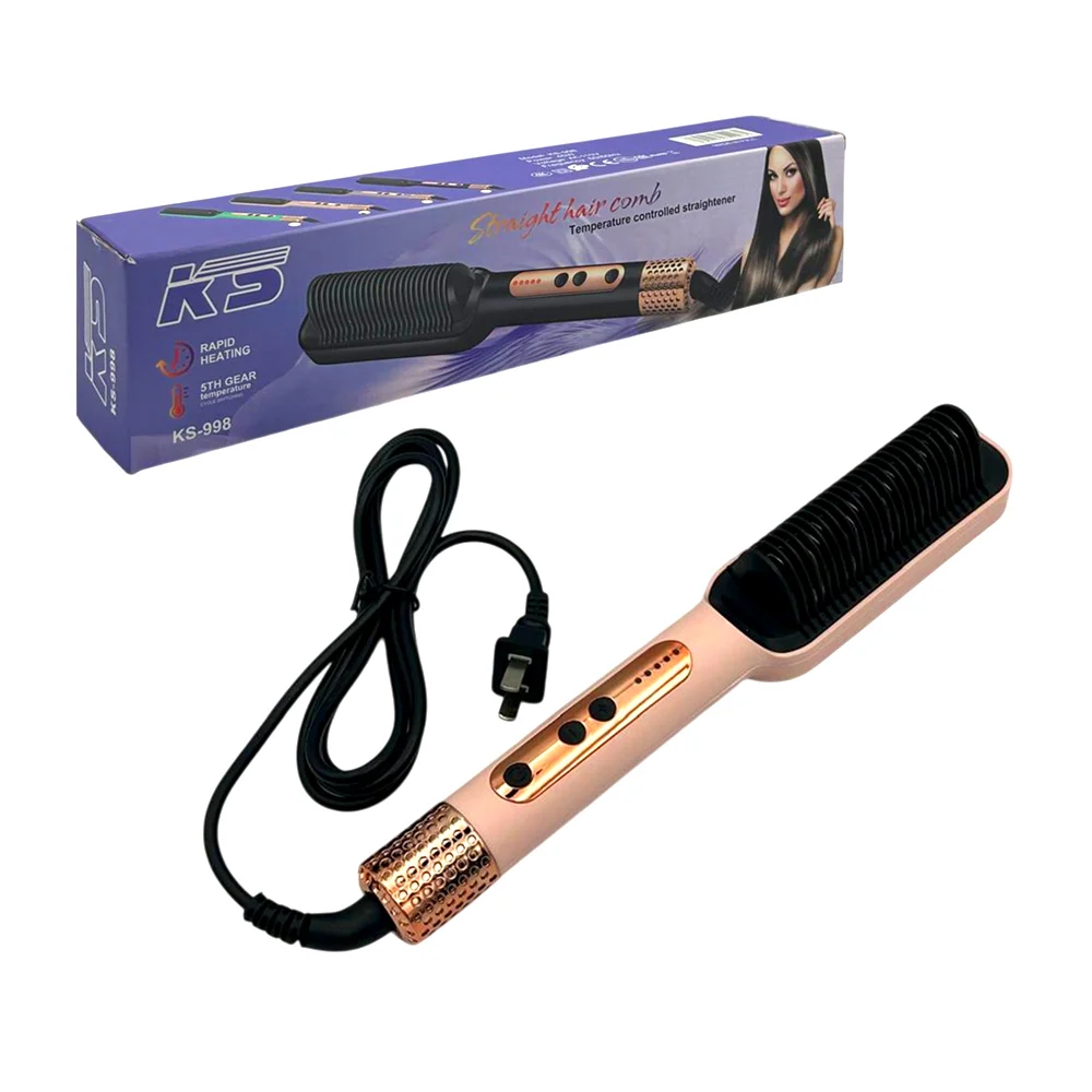 Plancha cepillo alisadora de cabello, 45w, variedad de colores / stra…