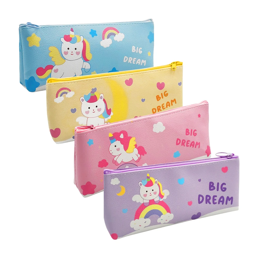 Lapicera rectangular de piel sintetica con estampado de unicornio kaw…