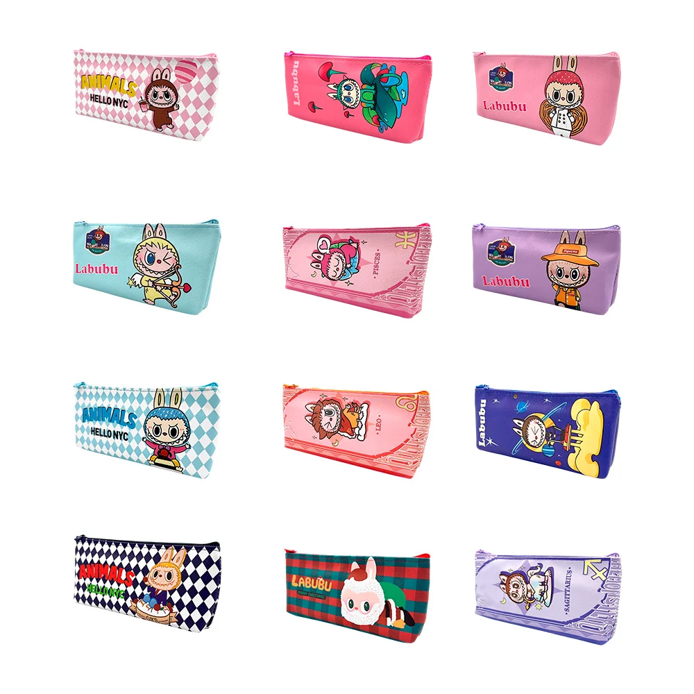 1pza lapicera de tela con 1 compartimiento y estampado de labubu, var…