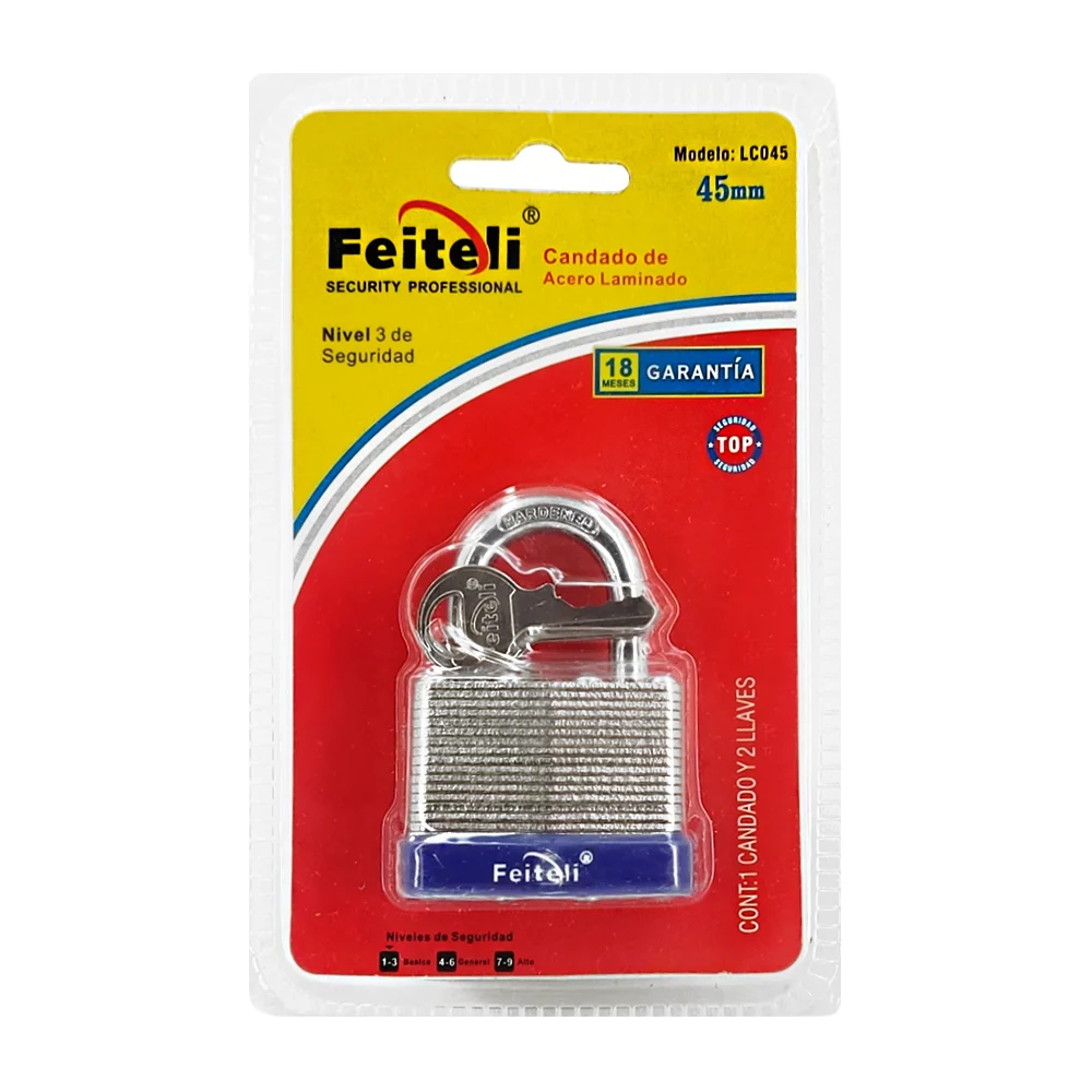 Candado de acero laminado, 45mm reforzado en acero con gancho corto, …