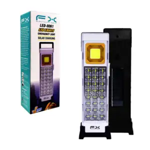 Lámpara de emergencia fx con 4 intensidades de luz y panel solar / le…