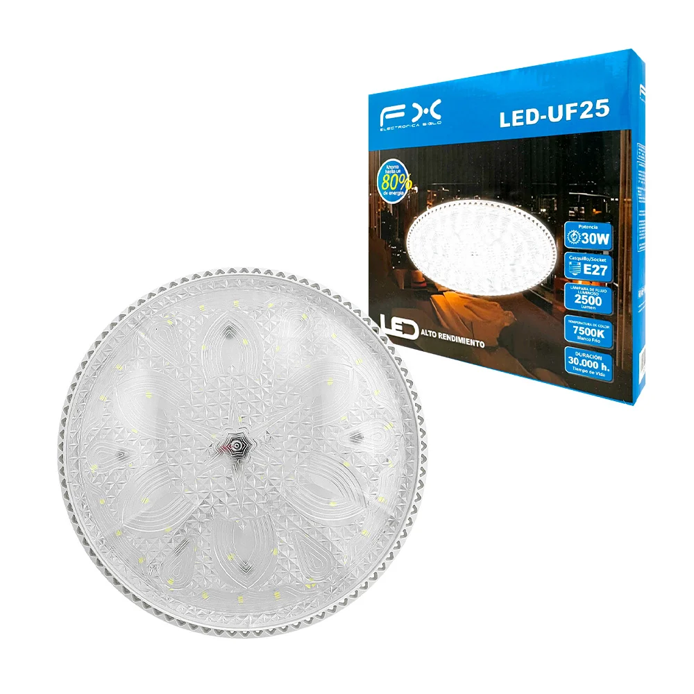 Lámpara led redonda tipo plafón con socket, potencia de 30w / led-uf25