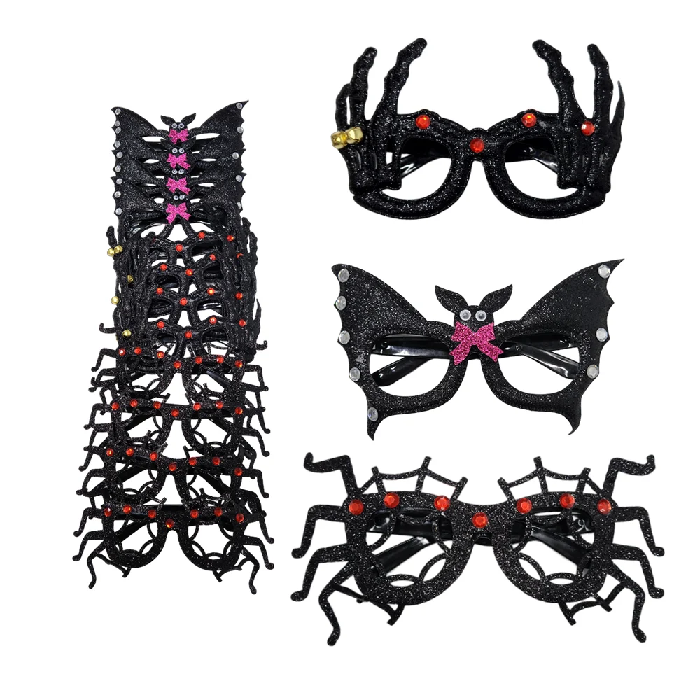 1pza Lentes para fiesta de plástico negro con diseño de murciélago, c…