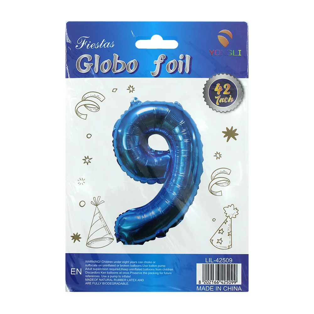 1pza Globo metálico yongli de 42 pulgadas en forma de número, varieda…