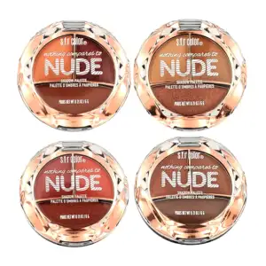 1pza Mini paleta de sombras circular con 3 colores en tonos nude para…
