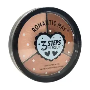 Estuche de maquillaje redondo con 2 contornos y 1 iluminador, varieda…