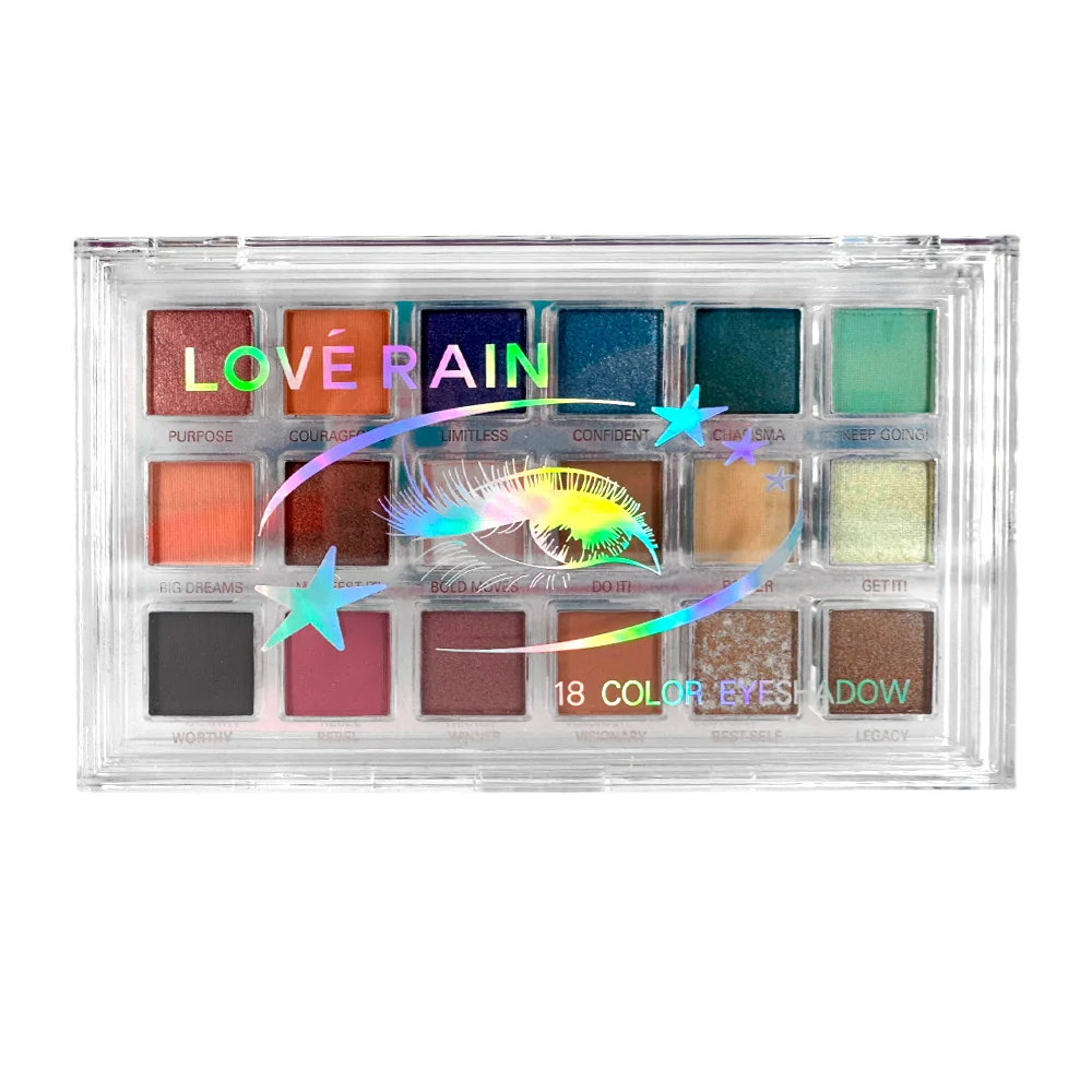 Paleta de sombras lové rain con 18 colores diferentes para ojos / lr-…