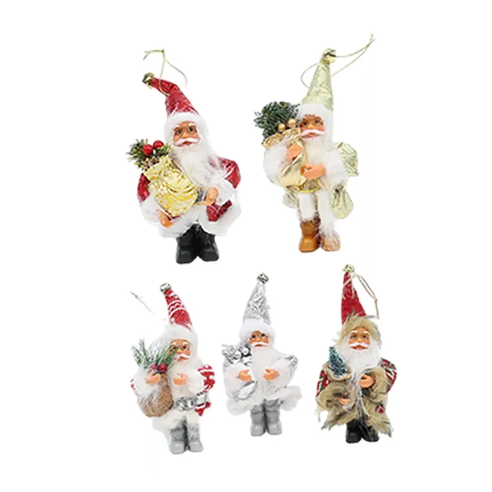 Paquete con 5 adornos colgantes medianos con diseño de santa claus pa…