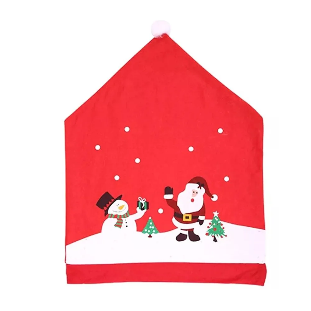 Adorno con forma de gorro navideño gigante con estampado de santa claus y muñeco de nieve, 48x60cm / lu3606