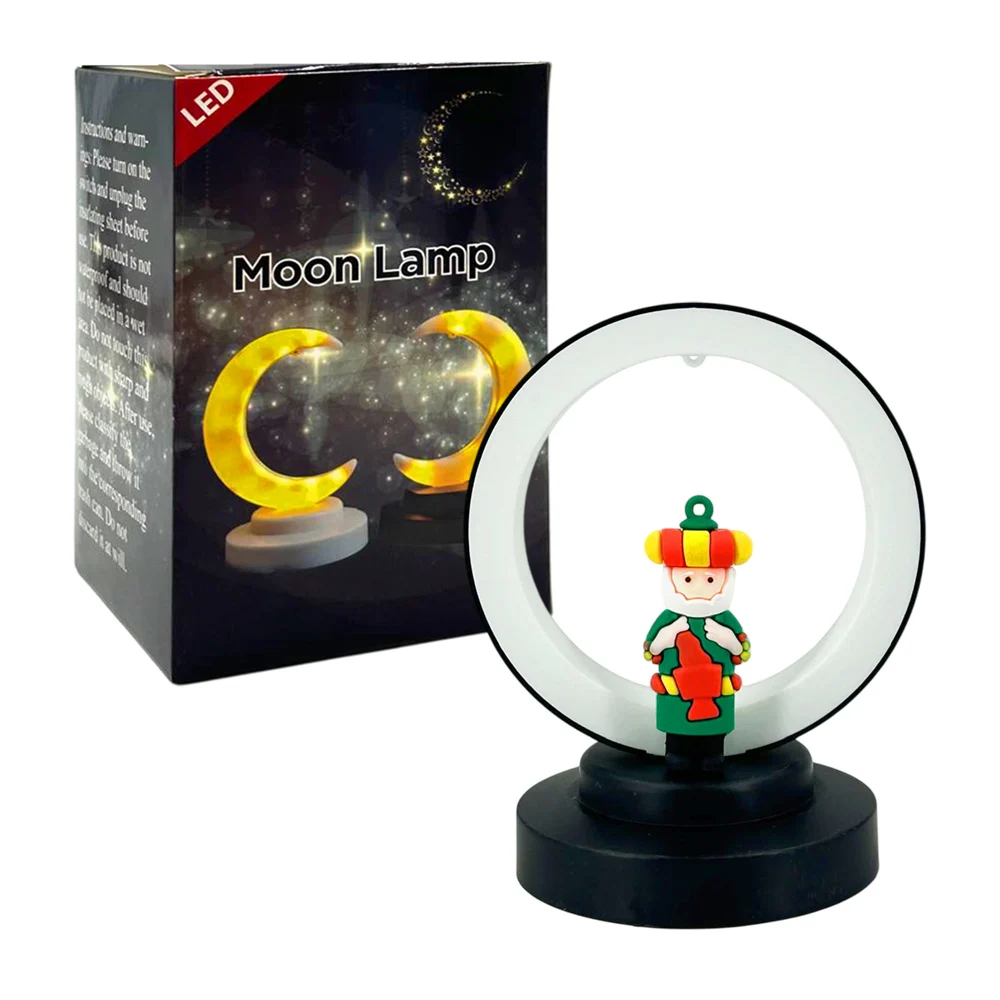Lámpara led redonda tipo aro de luz con muñeco para colgar, 14cm / mo…