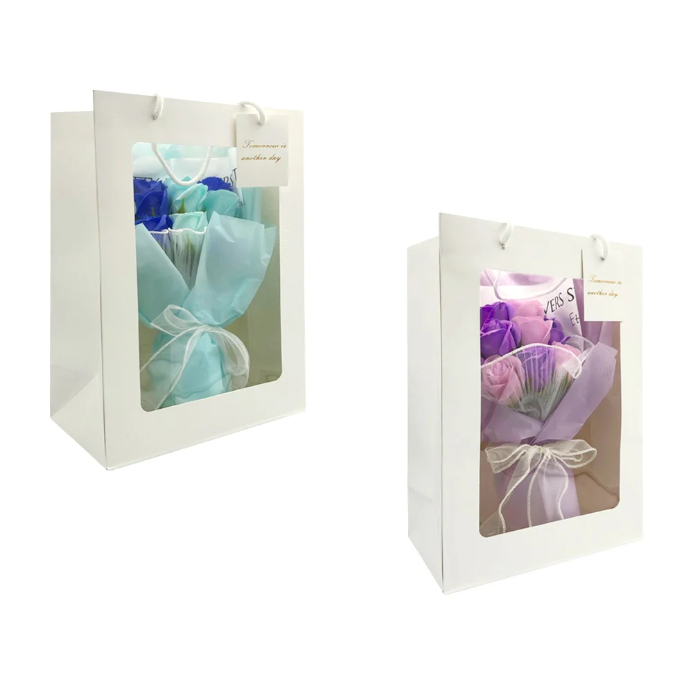 Bolsa de regalo con tira de luz led y ramo de 11 rosas artificiales, …