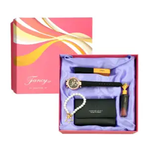 Kit de regalo para dama con pulsera, labial en barra, labial, liquido…