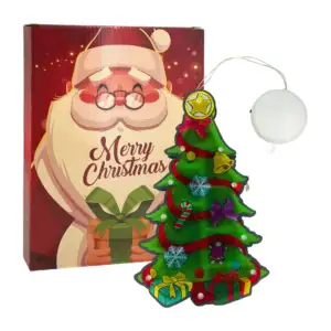 Adorno colgante led en forma de árbol navideño con luz cálida, 25cm /…
