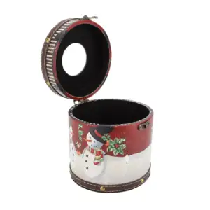Despachador redondo de madera con estampado de navideño para pañuelos…