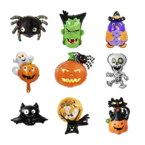 1pza Globo chico para decoración con diseño temática de halloween, va…