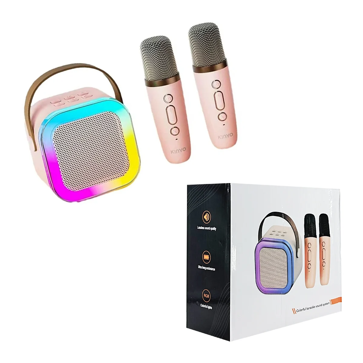 Bocina pequeña bluetooth para karaoke con micrófono + entrada para us…