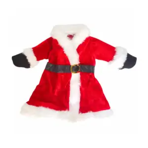 Traje navideño pequeño de santa claus con tela de terciopelo y bordes…