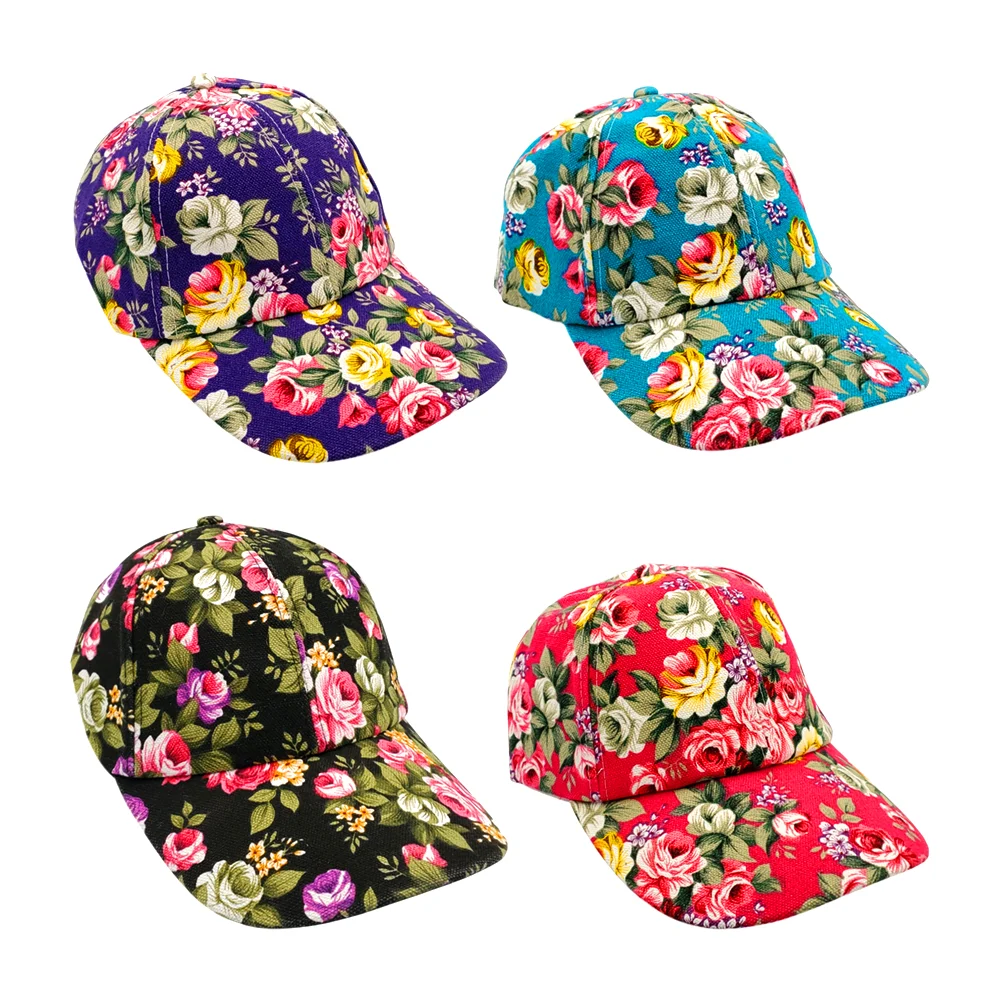 Gorra ajustable con visera semicurva estampado de flores, variedad de…