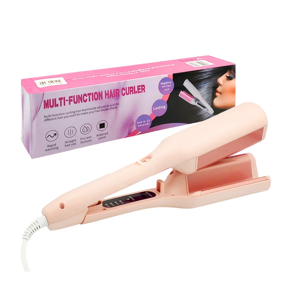 Tenaza rizadora de cabello con cierre de seguridad, variedad de color…