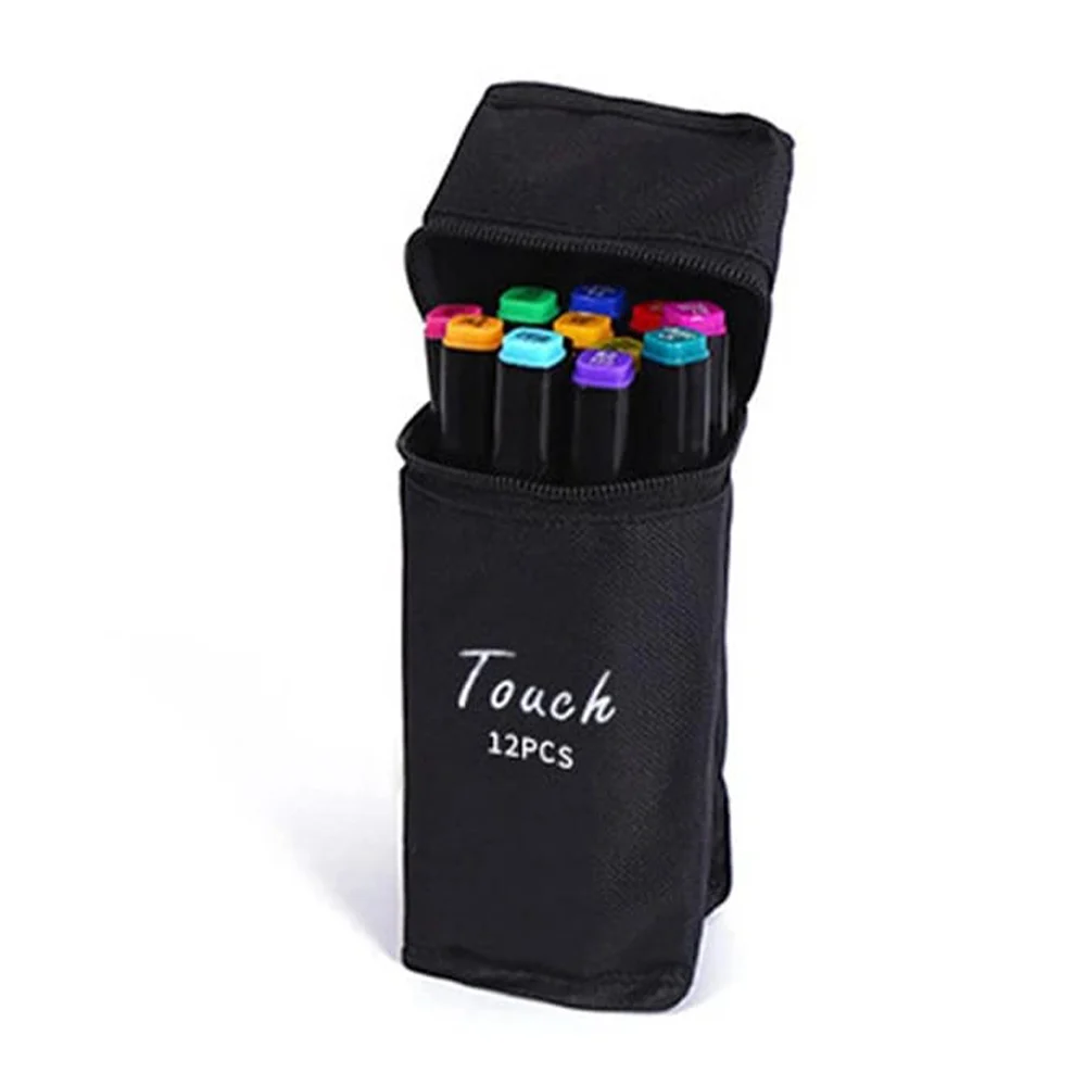 Estuche con 12 plumones marcadores touch con doble punta de colores / touch 12 / lu8994