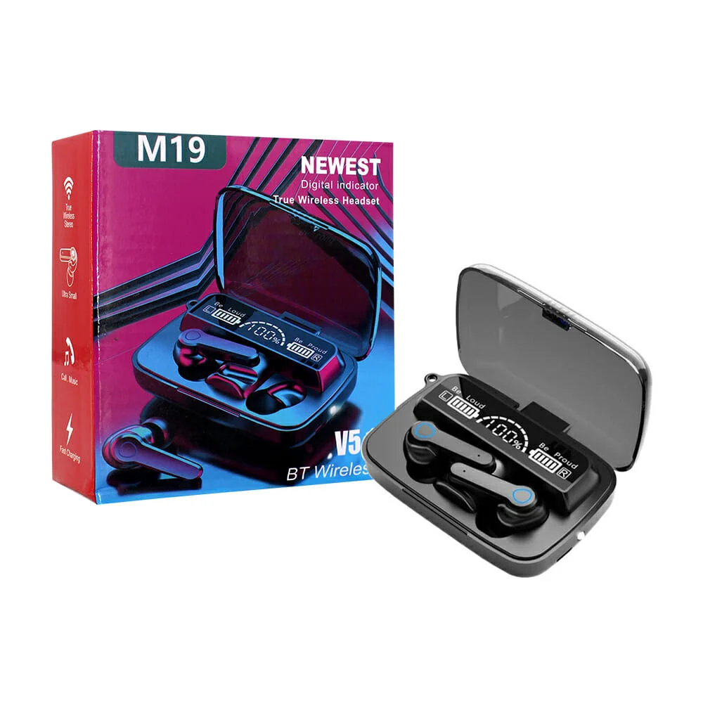 Audífonos inalámbricos bluetooth v5.1 en color negro con lámpara e in…