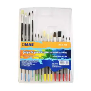 Paquete con 15 pinceles mae para acuarela y óleo, variedad de colores…