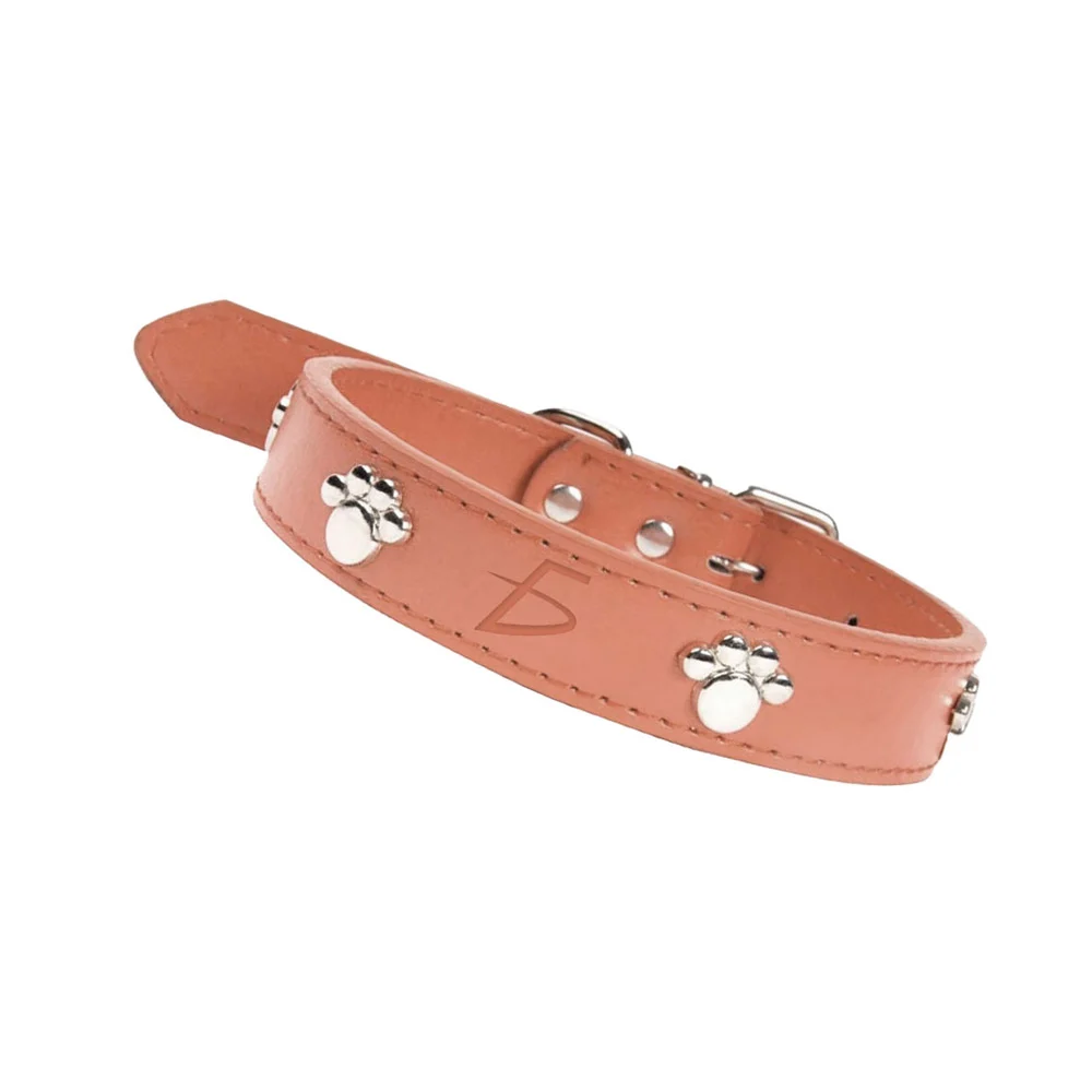 Collar ajustable de piel sintética con decoración de huellas metálica…