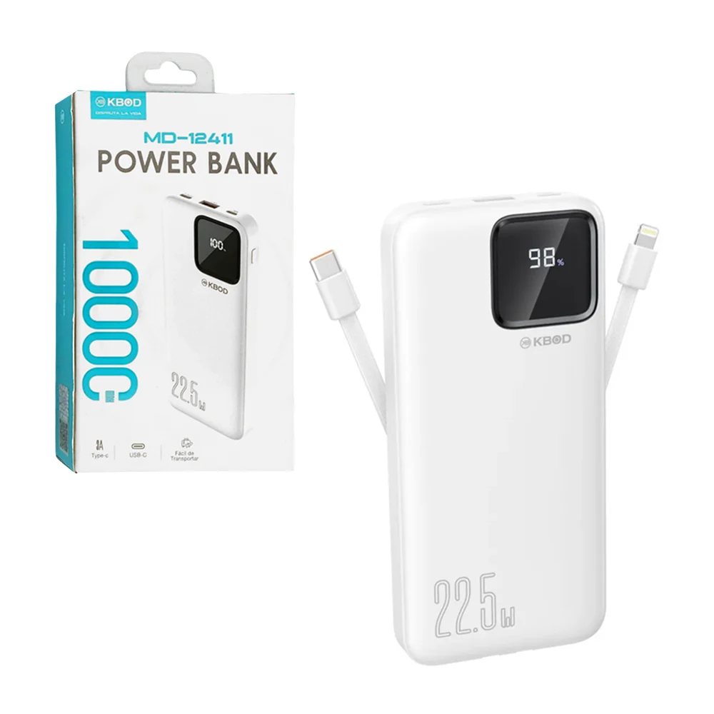 Batería portátil de 10000 mah, cable tipo c + lightning, panel de car…