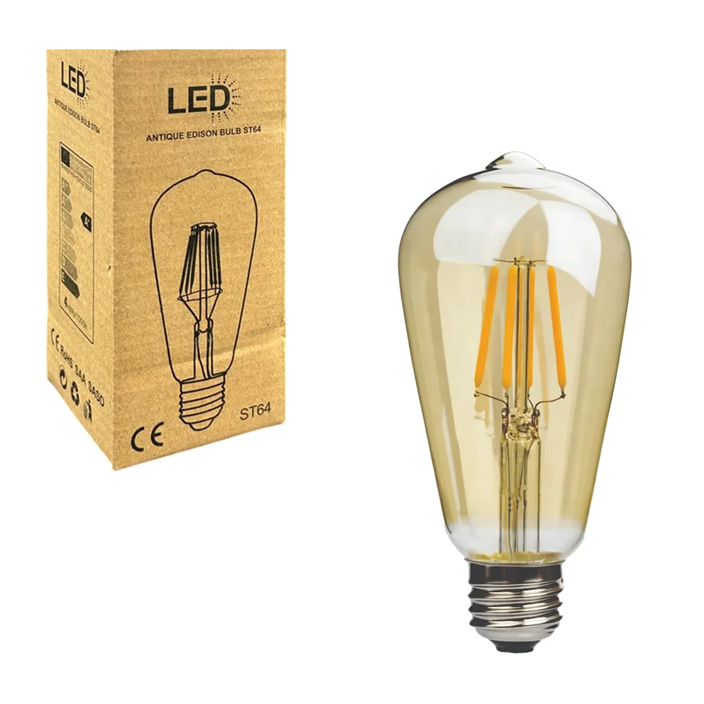Foco led st64 tipo vintage de luz cálida con consumo de 6w - 2700k / …