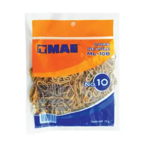 Bolsa con ligas mae no.10 de hule natural, 80g