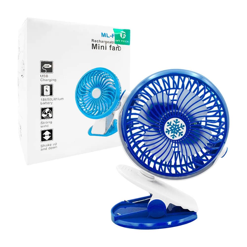 1pza Ventilador pequeño de plástico liso, ajustable, con pinza sujeta…