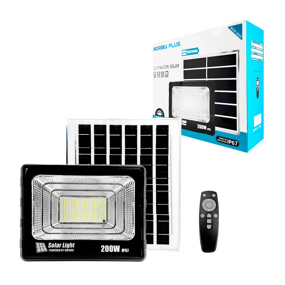 Sistema de iluminación solar de 200w con lámpara - reflector led, pan…