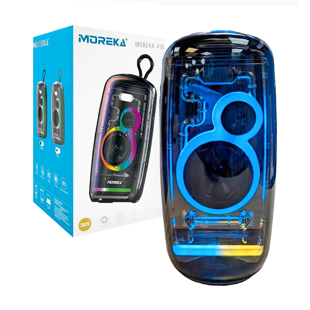 Bocina bluetooth diseño transparente en los altavoces, usb, tf, radio…
