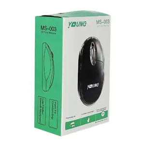 Mouse alámbrico young de color negro con puerto usb / ms003